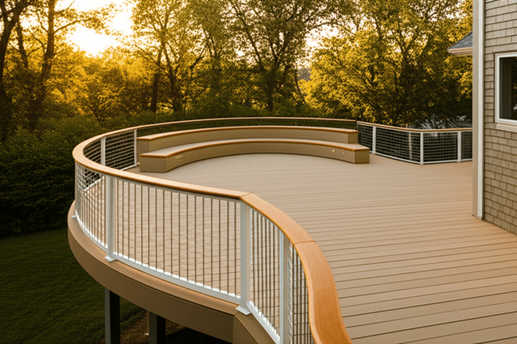 Curved Railing Deck