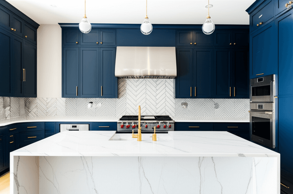 Navy & Marble Kitchen